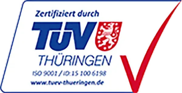 Zertifiziert durch TÜV Thüringen nach ISO 9001